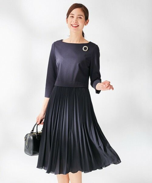 追加生産分入荷 ジャージコンビプリーツ ワンピース ロング マキシ丈ワンピース S Size Onward 小さいサイズ エスサイズオンワード ファッション通販 タカシマヤファッションスクエア