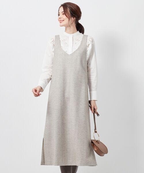 セール ツィーディヘリンボーン ロングワンピース ミニ丈 ひざ丈ワンピース S Size Onward 小さいサイズ エスサイズオンワード ファッション通販 タカシマヤファッションスクエア