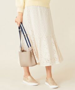 S size ONWARD(小さいサイズ) / エスサイズオンワード ミニ・ひざ丈スカート | 【洗える】キモウレースフレア スカート