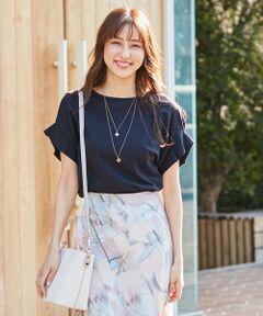 S size ONWARD(小さいサイズ) / エスサイズオンワード カットソー | 【UVケア】ヒーリングカラー タックスリーブ Tシャツ