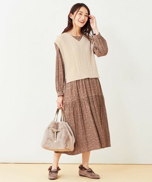 S size ONWARD(小さいサイズ) / エスサイズオンワード ベスト | 【前後着用可】ケーブルニット ベスト | 詳細1