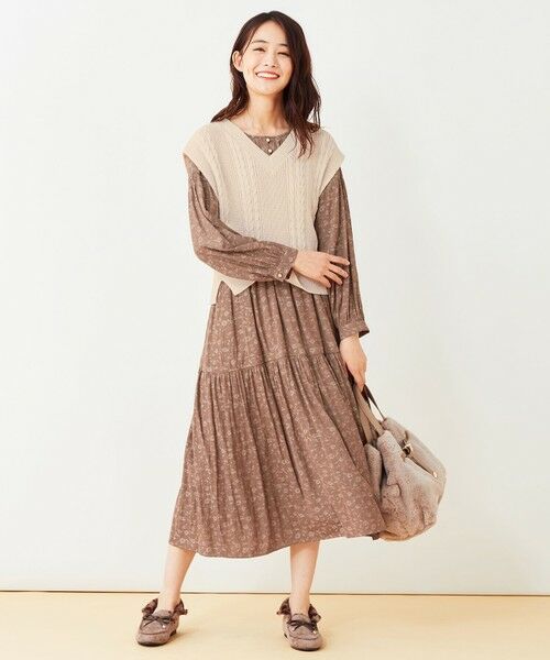 S size ONWARD(小さいサイズ) / エスサイズオンワード ベスト | 【前後着用可】ケーブルニット ベスト | 詳細2