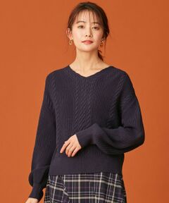 S size ONWARD(小さいサイズ) / エスサイズオンワード ニット・セーター | 【静電気/毛玉防止】パチッとしにくい！スフレタッチVネック ニット