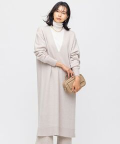 【WEB限定】ウールカシミヤブレンドバルキー Vネック ワンピース