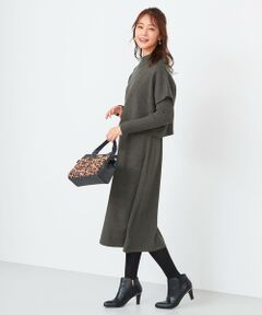 S size ONWARD(小さいサイズ) / エスサイズオンワード ミニ丈・ひざ丈ワンピース | 【2SET】レイヤード ニットワンピ セット