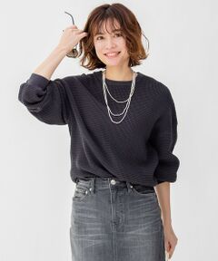 【洗える】袖ボリューム ワッフル Tシャツ