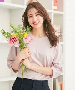 S size ONWARD(小さいサイズ) / エスサイズオンワード カットソー | レーヨンナイロンポンチVネック カットソー