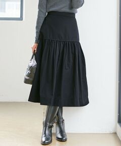 S size ONWARD(小さいサイズ) / エスサイズオンワード ミニ・ひざ丈スカート | メモリータフタ ティアード スカート