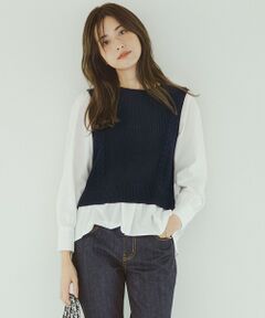 S size ONWARD(小さいサイズ) / エスサイズオンワード ニット・セーター | 【洗える】シャツコンビ ニット