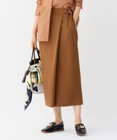 S size ONWARD(小さいサイズ) / エスサイズオンワード ミニ・ひざ丈スカート | クリアトリコチン ラップ風 スカート