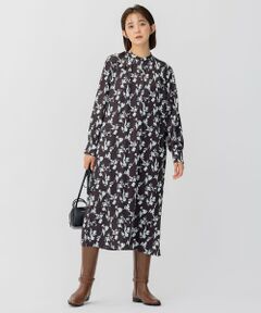 S size ONWARD(小さいサイズ) / エスサイズオンワード ロング・マキシ丈ワンピース | 【洗える】ペイントフラワープリント ワンピース