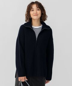 S size ONWARD(小さいサイズ) / エスサイズオンワード ニット・セーター | 【洗える】ウールコード ハーフジップ ニット