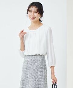 S size ONWARD(小さいサイズ) / エスサイズオンワード カットソー | 【洗える】シルキーデシン ギャザー カットソー