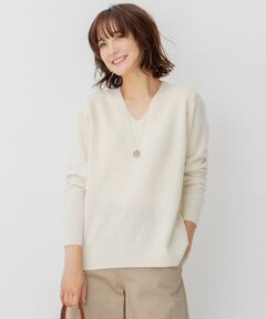 【WEB限定】カシミヤブレンドバルキー Vネック ニット