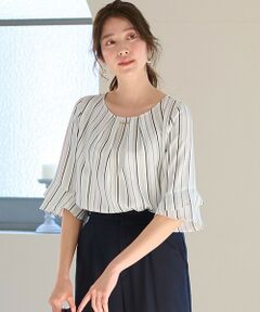 S size ONWARD(小さいサイズ) / エスサイズオンワード シャツ・ブラウス | 【洗える】ラッフルフレアジョーゼット ブラウス