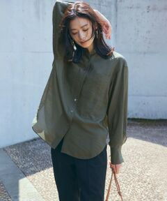 S size ONWARD(小さいサイズ) / エスサイズオンワード シャツ・ブラウス | 【洗える】バンドカラー シアー シャツ