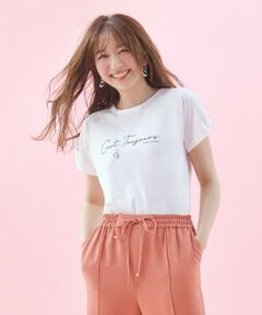 【美人百花6月号掲載】フレンチスリーブロゴ Tシャツ