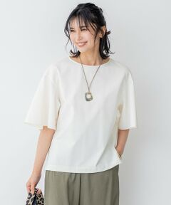 S size ONWARD(小さいサイズ) / エスサイズオンワード カットソー | 【洗える】コットンツイルジャージー フレアスリーブ カットソー