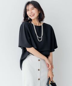 S size ONWARD(小さいサイズ) / エスサイズオンワード カットソー | 【洗える/好評につき新色追加】ストレッチジョーゼットリブコンビ レイヤー カットソー