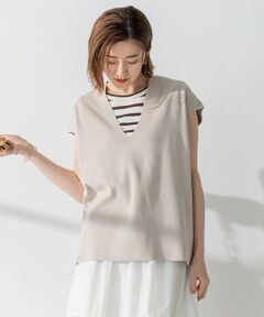 S size ONWARD(小さいサイズ) / エスサイズオンワード ニット・セーター | 【洗える】コットンポリエステル Vネック ニット