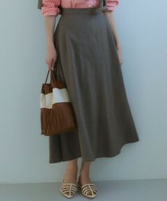 S size ONWARD(小さいサイズ) / エスサイズオンワード ミニ・ひざ丈スカート | 【セットアップ対応】リネンレーヨンストレッチ フレア スカート