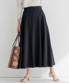 S size ONWARD(小さいサイズ) / エスサイズオンワード ミニ・ひざ丈スカート | 【セットアップ対応】リネンレーヨンストレッチ フレア スカート