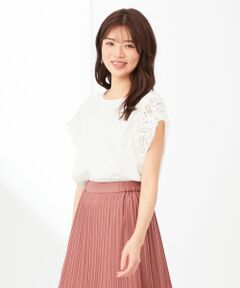 S size ONWARD(小さいサイズ) / エスサイズオンワード カットソー | 袖モチーフレース カットソー