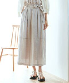 S size ONWARD(小さいサイズ) / エスサイズオンワード ミニ・ひざ丈スカート | 【SLOW/洗える】リネンコットン スカート