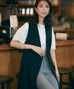 S size ONWARD(小さいサイズ) / エスサイズオンワード カットソー | 【洗える】スカラップエンブロイダリー カットソー