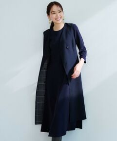 S size ONWARD(小さいサイズ) / エスサイズオンワード ロング・マキシ丈ワンピース | 【洗える】トリアセダブルジョーゼット フレア ワンピース