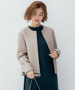 S size ONWARD(小さいサイズ) / エスサイズオンワード その他アウター | ラムレザー ノーカラー ブルゾン