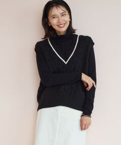 S size ONWARD(小さいサイズ) / エスサイズオンワード ベスト | 【洗える】コットンリリー Vネック ベスト