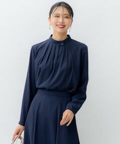 S size ONWARD(小さいサイズ) / エスサイズオンワード シャツ・ブラウス | 【洗える】バックサテンアムンゼン千鳥プリント ブラウス