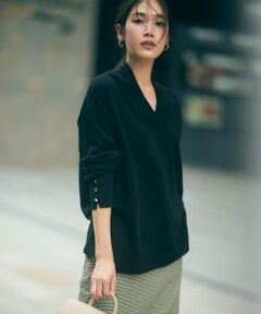 S size ONWARD(小さいサイズ) / エスサイズオンワード ニット・セーター | 【洗える】ウーステッドウール 重ね襟 ニット