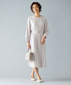 S size ONWARD(小さいサイズ) / エスサイズオンワード ロング・マキシ丈ワンピース | 【洗える】ライトサテン ワンピース