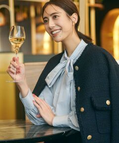 S size ONWARD(小さいサイズ) / エスサイズオンワード シャツ・ブラウス | 【洗える】ライトメモリータフタ ボリュームボウタイ ブラウス