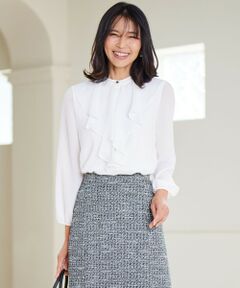 S size ONWARD(小さいサイズ) / エスサイズオンワード カットソー | 【洗える】ジョーゼットフリル ブラウス