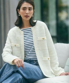 S size ONWARD(小さいサイズ) / エスサイズオンワード カーディガン・ボレロ | ファンシーツイード ニットジャケット