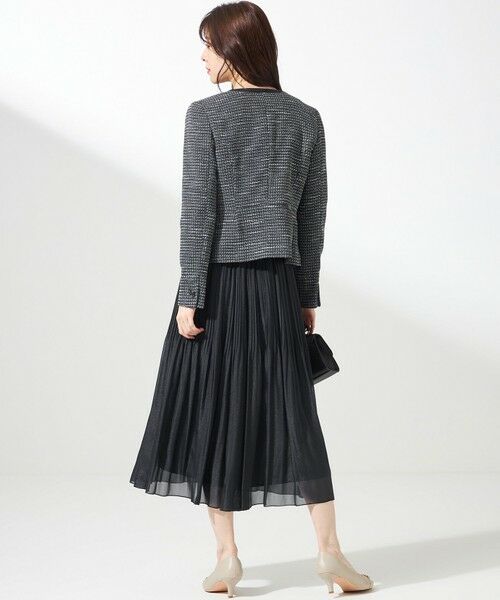 S size ONWARD(小さいサイズ) / エスサイズオンワード ノーカラージャケット | リップルボーダーストレッチ ノーカラージャケット | 詳細15