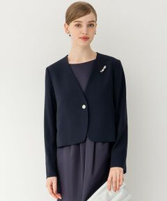 S size ONWARD(小さいサイズ) / エスサイズオンワード ノーカラージャケット | 【APPLAUDIR】クリアジョーゼット 3WAYコンパクトジャケット