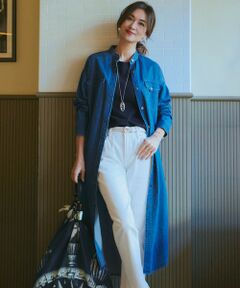 【Oggi4月号掲載/洗える】23区DENIM ライトダンガリー シャツワンピース