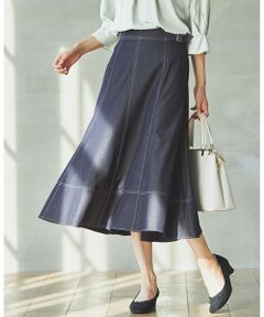 S size ONWARD(小さいサイズ) / エスサイズオンワード ミニ・ひざ丈スカート | 【洗える】デニムライクシャンブレー スカート