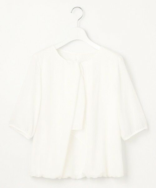 S size ONWARD(小さいサイズ) / エスサイズオンワード シャツ・ブラウス | 【洗える】ロイヤルシフォンドレープタイ半袖 ブラウス | 詳細5