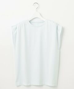 【洗える】タックギャザーネック Tシャツ