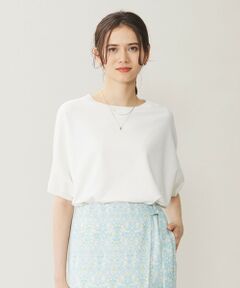 【WEB限定カラーあり・接触冷感・UVカット】クレープストレッチドルマン ニット