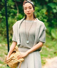 S size ONWARD(小さいサイズ) / エスサイズオンワード ニット・セーター | 【洗える】ピュアリネン パフスリーブ ニット