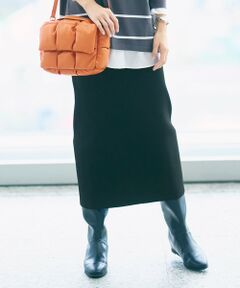 S size ONWARD(小さいサイズ) / エスサイズオンワード ミニ・ひざ丈スカート | 【洗える】リブストレッチタイト スカート