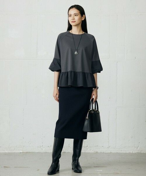 S size ONWARD(小さいサイズ) / エスサイズオンワード ミニ・ひざ丈スカート | 【洗える】リブストレッチタイト スカート | 詳細30