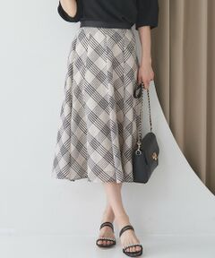 S size ONWARD(小さいサイズ) / エスサイズオンワード ミニ・ひざ丈スカート | 【洗える】ツートーンシアーチェック スカート