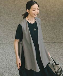 S size ONWARD(小さいサイズ) / エスサイズオンワード その他アウター | 【洗える】シアーマットクロス ジレ